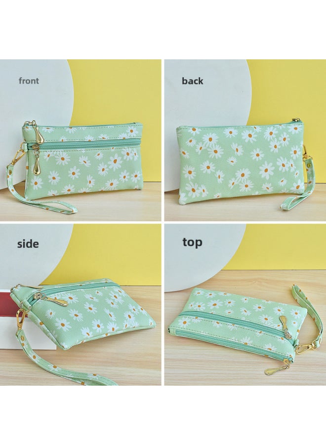Simple Bag Women's Hand Bag Casual All-match Mobile Phone Bag Style Zipper Women's Small Square Bag Mobile Phone Bag Fashionable Soft-Color:White - Image 4