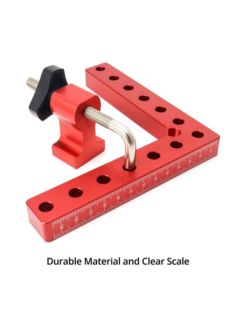 QWORK QWORK 2Pcs 90 Degree Positioning Squares Right Angle Clamps Fixing Clamp, 5.5"×5.5"(14×14cm), Aluminum Alloy Woodworking Carpenter Tool for Box Cabinets Drawers Picture Flame  - Image 2