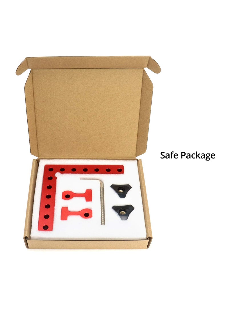 QWORK QWORK 2Pcs 90 Degree Positioning Squares Right Angle Clamps Fixing Clamp, 5.5"×5.5"(14×14cm), Aluminum Alloy Woodworking Carpenter Tool for Box Cabinets Drawers Picture Flame  - Image 5