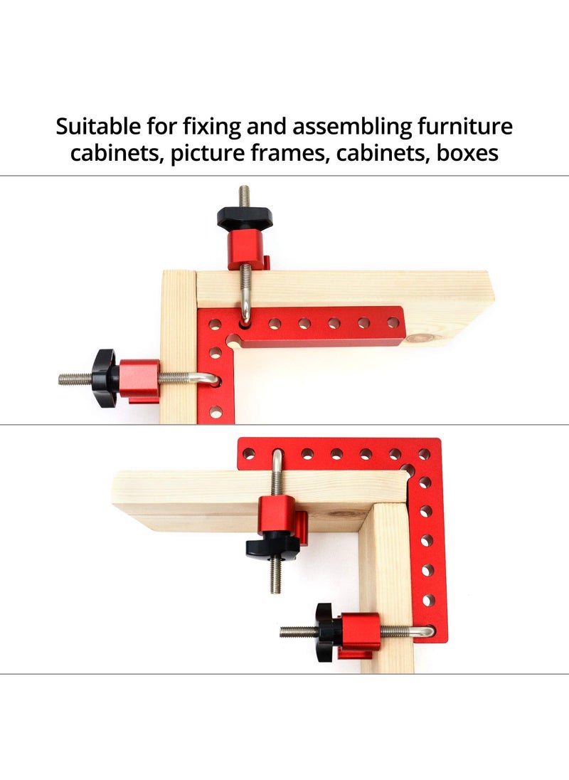 QWORK QWORK 2Pcs 90 Degree Positioning Squares Right Angle Clamps Fixing Clamp, 5.5"×5.5"(14×14cm), Aluminum Alloy Woodworking Carpenter Tool for Box Cabinets Drawers Picture Flame  - Image 4