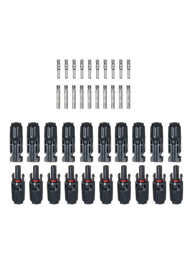 NIBEMINENT 10-Pair Male/Female Solar Panel Cable Connector For PV System Black  - Image 4