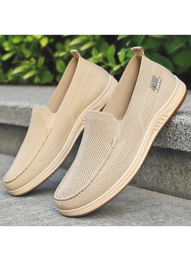 NIBEMINENT Spring  Men's Hollow Mesh Shoes, Fashionable Lazy Loafers, Comfortable Outdoor Walking Dad Flat Cloth Shoes - Image 1