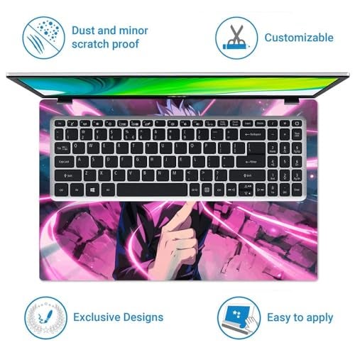 Finearts Full Body Laptop Skin Upto 15.6 inch Sticker Compatible for Dell/HP/Lenovo/Acer/Sony All Laptop Size Upto 14 to 15.6 Inch - Anime Satoru Gojo Jujutsu Kaisen - Image 4