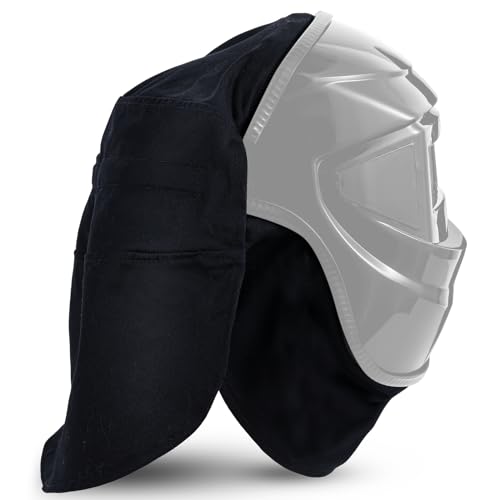 Jecery 2 Pcs Welding Helmet Cover and Helmet Bib Set Welding Accessories with Press Fit Seal for Neck Protection Fits Most Classic Black - Image 1