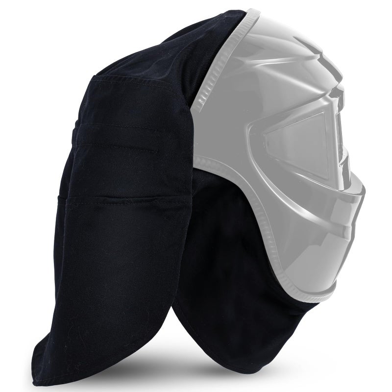 Jecery 2 Pcs Welding Helmet Cover and Helmet Bib Set Welding Accessories with Press Fit Seal for Neck Protection Fits Most Classic Black - Image 2