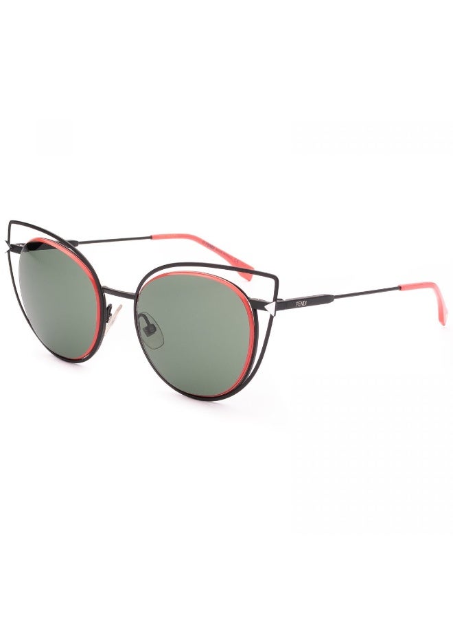 FENDI FF0176/S 003DN 53 Women's Cateye Sunglass - Black & Green - Image 1