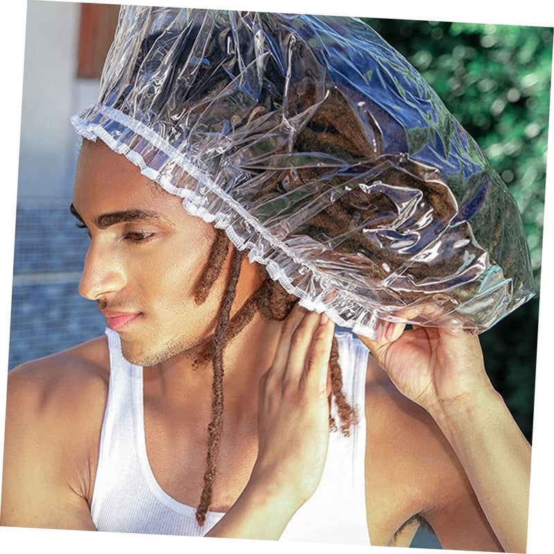 2Pcs Reusable Shower Caps For Women And Men Elastic Strap Bathing Cap For Spa Travel - Image 4