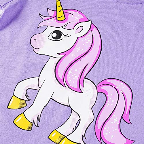 CM-Kid Little Girls Summer Pajamas Unicorn Short Sleeve 100% Cotton Sleepwear 2 Pieces Toddler Pjs Children Clothes Kids Jammies Sets Size 6 - Image 3