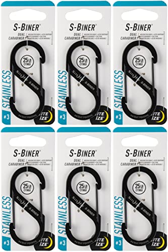 NITE IZE S-Biner, Size 3, Black ( 6 pack ) - Image 1