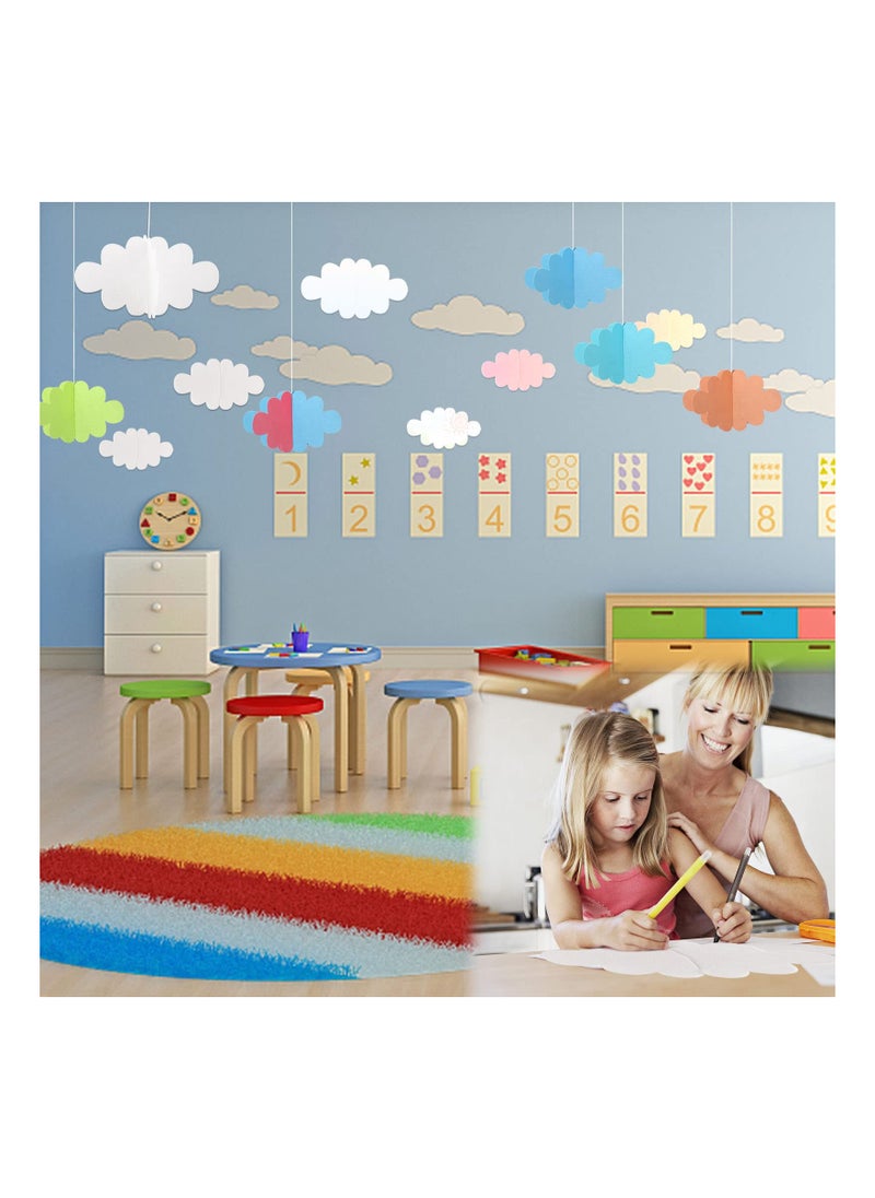 SYOSI - 3D Cloud Decorations, 16 PCS Hanging Clouds for Ceiling, Artificial Clouds, Props Fake Cloud Ornaments, Wall Decor, Clouds Imitation Decorations, Baby Shower Ceiling Party Nursery Children Room - Image 1