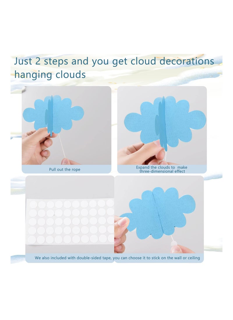 SYOSI - 3D Cloud Decorations, 16 PCS Hanging Clouds for Ceiling, Artificial Clouds, Props Fake Cloud Ornaments, Wall Decor, Clouds Imitation Decorations, Baby Shower Ceiling Party Nursery Children Room - Image 1
