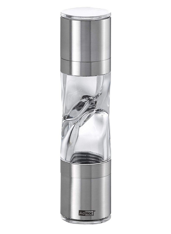 AdHoc Mini Duo Salt and Pepper Mill - Salt & Pepper Grinders with Ultra-Sharp Grinding Mechanisms - Refillable Mills & Spice Shakers with Adjustable Grinding - Stainless Steel/Acrylic - Image 2