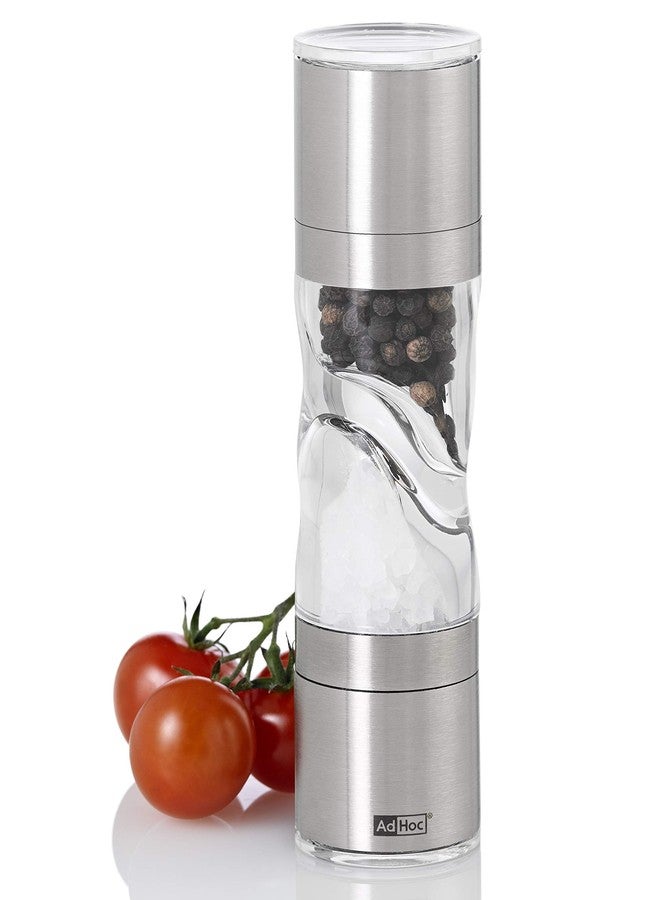 AdHoc Mini Duo Salt and Pepper Mill - Salt & Pepper Grinders with Ultra-Sharp Grinding Mechanisms - Refillable Mills & Spice Shakers with Adjustable Grinding - Stainless Steel/Acrylic - Image 1