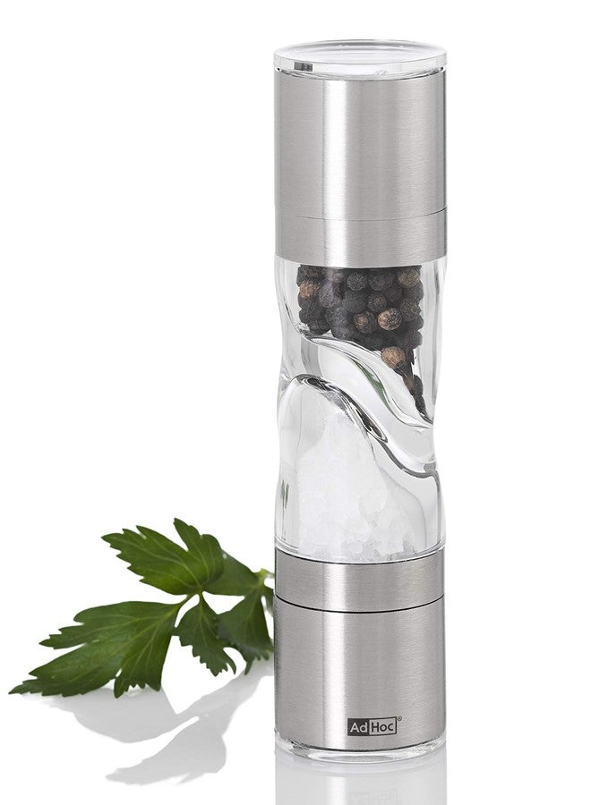 AdHoc Mini Duo Salt and Pepper Mill - Salt & Pepper Grinders with Ultra-Sharp Grinding Mechanisms - Refillable Mills & Spice Shakers with Adjustable Grinding - Stainless Steel/Acrylic - Image 4