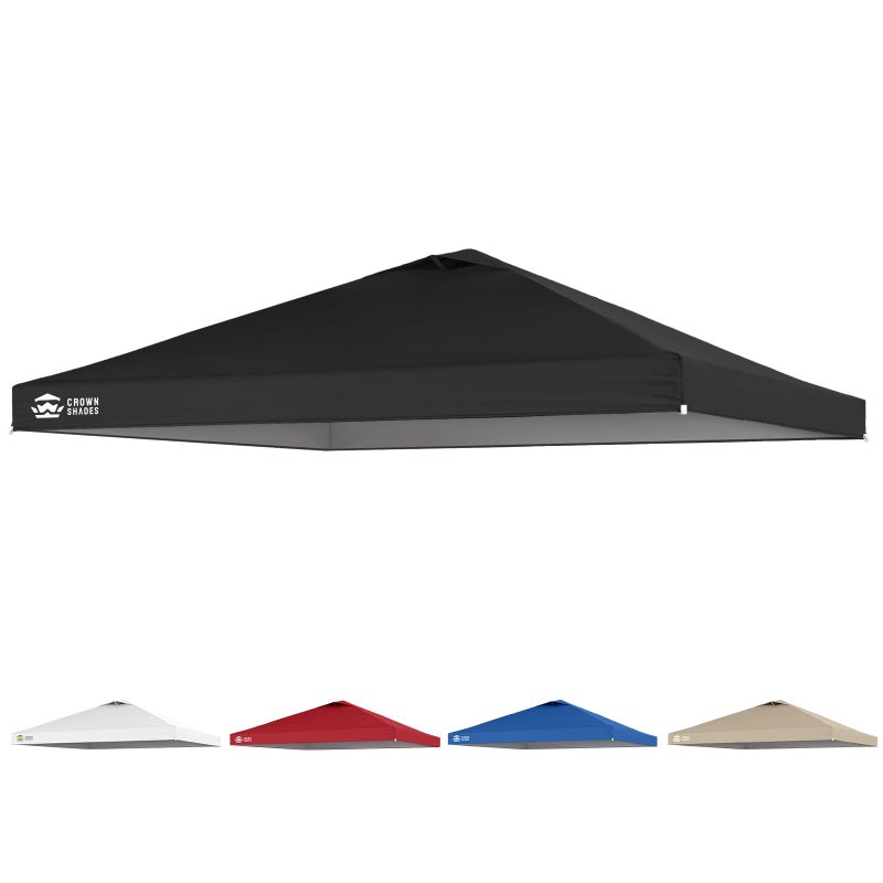 CROWN SHADES 12x12 Canopy Replacement Top Only Compatible with Crown Shades RM144 Series Silver Coated with Air Vent Black Top Only - Image 2