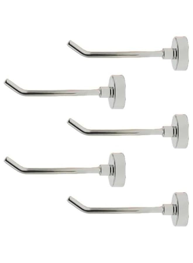 Generic Magnetic Hooks, Heavy Duty Magnet Hooks, Long Magnetic Hooks for Hanging Strong Magnetic Hanger for Cruise Cabins, Towel, Grill, Kitchen, Garage, Workplace (Silver),Pack of 5 (D0.63-L)  - Image 1