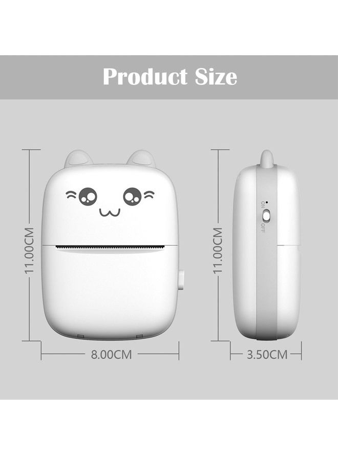 زي سي إم - هابي طابعة حرارية صغيرة محمولة متعددة الوظائف مع لفة ورق أزرق / أبيض - Image 3