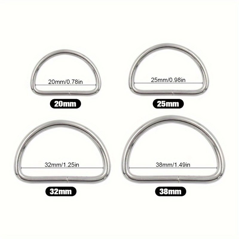 100 Pcs Gun Black 20mm Metal D Buckle - Image 3