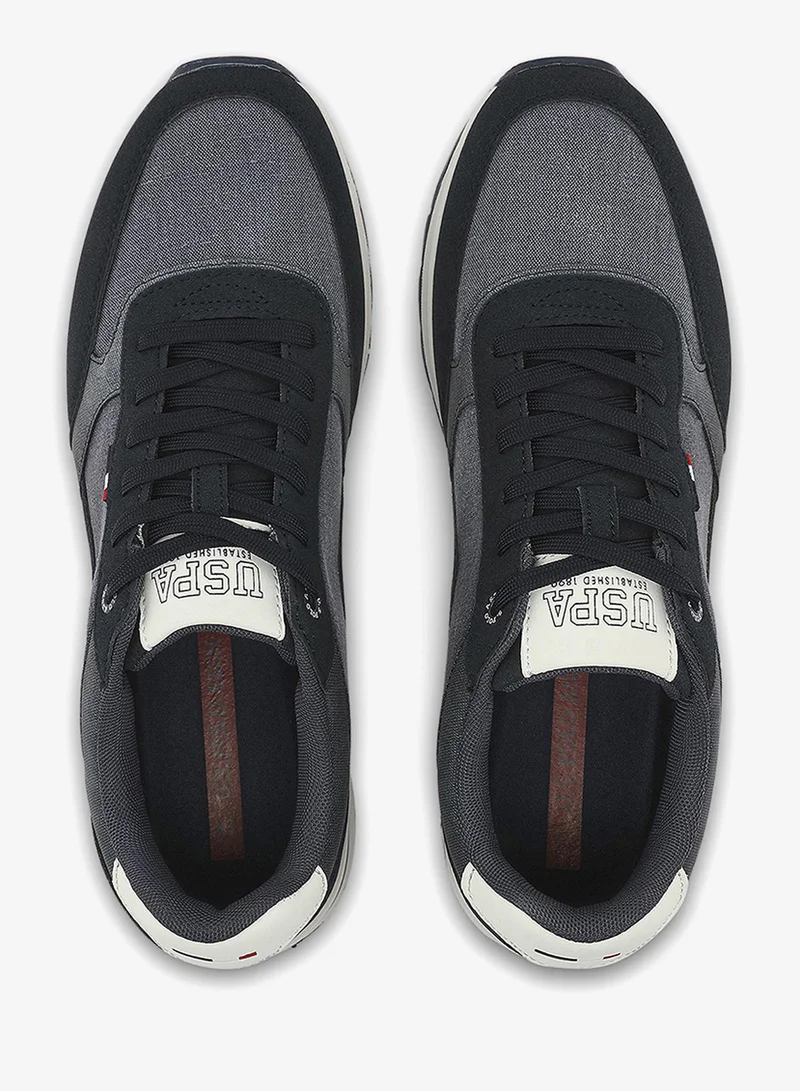 U.S. Polo Assn. Navy Men's Navy Low-Top Sneakers - Stylish Casual Shoes with Grey and Tan Accents, Durable and Stylish Casual Footwear for Men | Best Price UAE