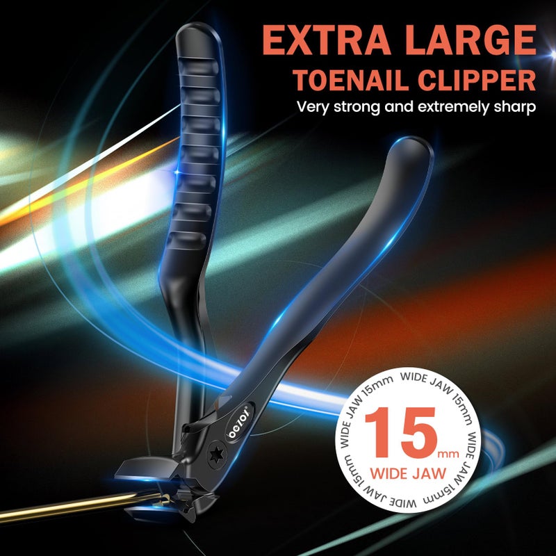 BEZOX Toenail Clippers for Seniors â€“ Upgraded Long Handled Curved Head Toe Nail Clippers for Thick Nails for Elderly - Black - Image 3