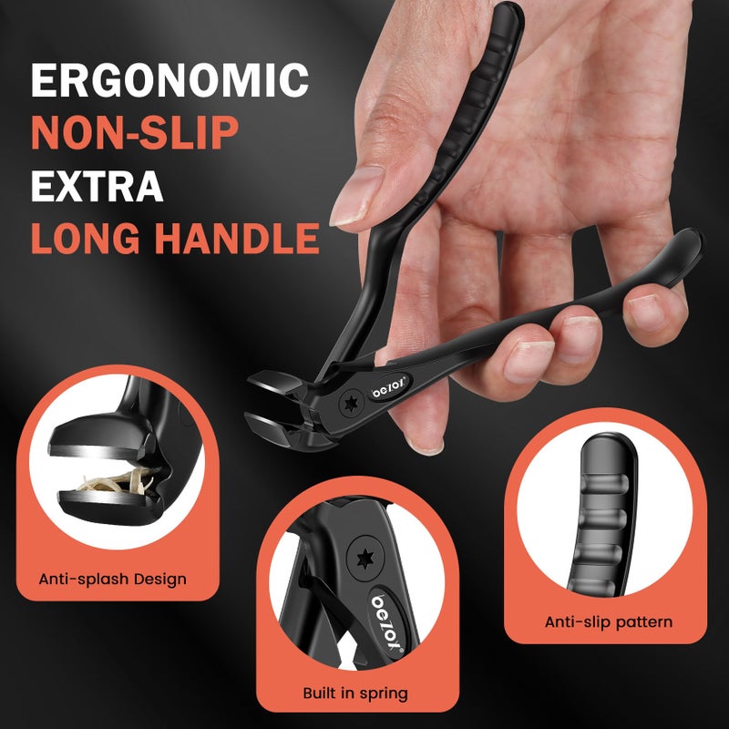 BEZOX Toenail Clippers for Seniors â€“ Upgraded Long Handled Curved Head Toe Nail Clippers for Thick Nails for Elderly - Black - Image 4
