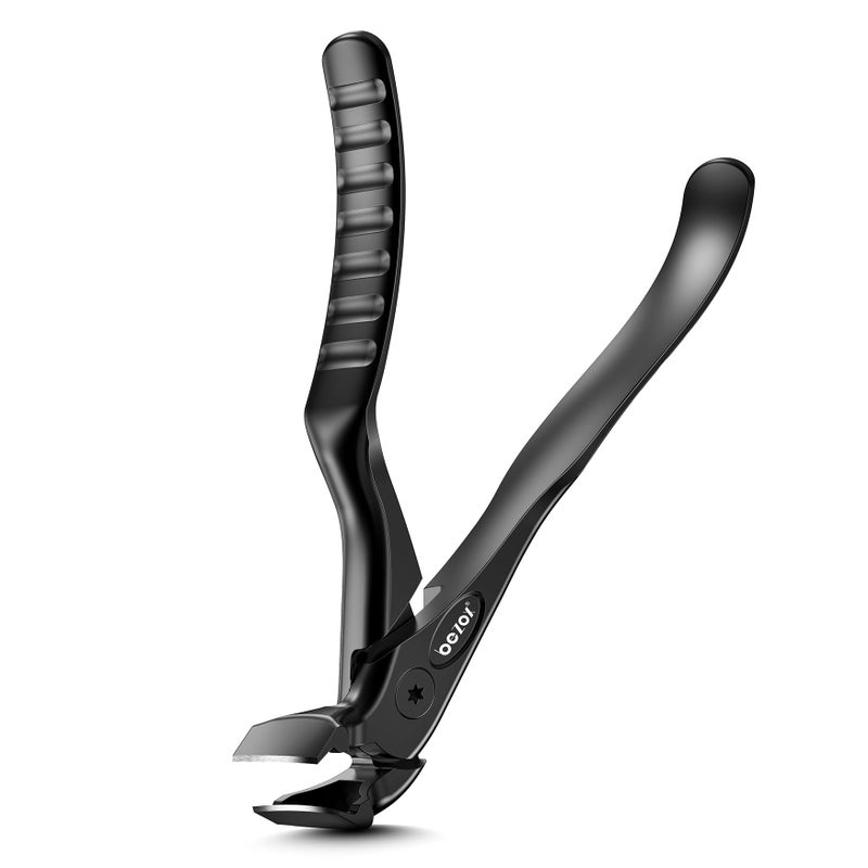 BEZOX Toenail Clippers for Seniors â€“ Upgraded Long Handled Curved Head Toe Nail Clippers for Thick Nails for Elderly - Black - Image 1