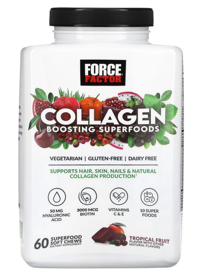 Force Factor Collagen Boosting Superfoods Tropical Fruit 60 Superfood Soft Chews