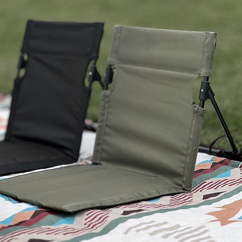 fannay Beach Lounger Chair, 600D Oxford Cloth Folding Beach Lounge Chair Compact Shoulder Strap with Back Support for Outdoor Activities (OD Green) - Image 2