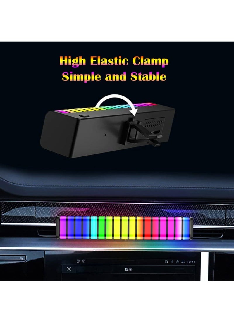 MUNTAQI Interior Car Ambient Light, Mini Interior Car LED Light with ON/Off on u0026 Multicolors, Sound Active Function, TypeC-USB Cable, Vent Fixation with Clamp, RGB Ambient Lighting Kits, Car Accessories - Image 5