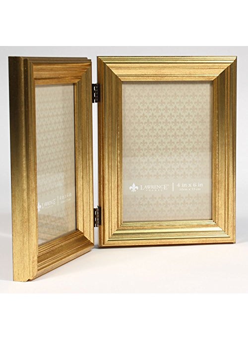Lawrence Frames Lawrence Frames 4x6 Hinged Double Sutter Burnished Gold Picture Frame  - Image 2