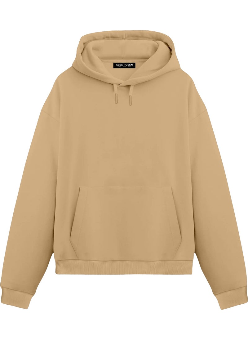 Alex Rosen Printed Brown Unisex Oversize Fit Cotton Hooded Sweatshirt  - Image 2