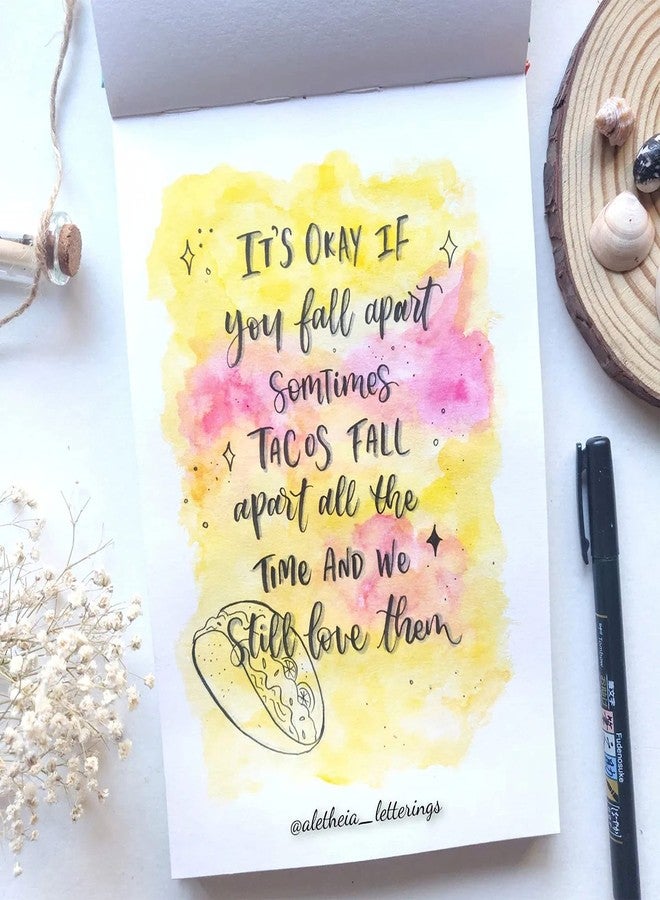 MENORAH مينورا - دفتر رسم A5 للفنانين - 140 غرام/متر مربع - (58 ورقة/116 صفحة) - دفتر رسم أنيق A5 للفتيات - (المقاس: 14.8 سم × 21.0 سم) - مصنوع يدويًا - دفتر رسم كاساتا (نعناع حلو - فراشة) - منظر طبيعي - Image 5