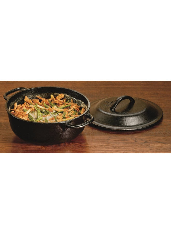 Lodge L2SP3 Cast Iron Serving Pot, Pre-Seasoned, 2-Quart,Black