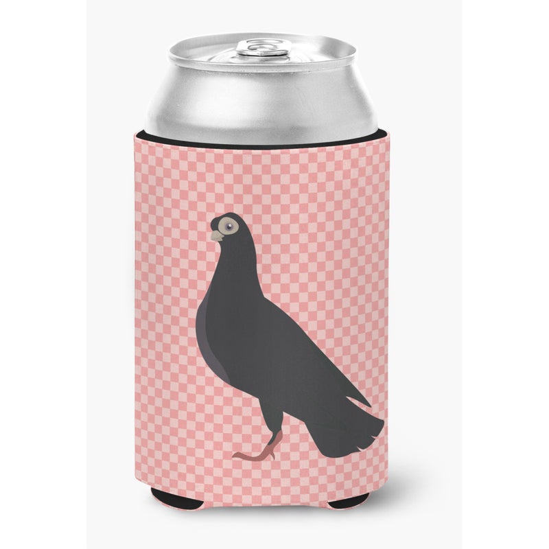 Caroline's Treasures ""Caroline's Treasures Budapest Highflyer Pigeon Pink Check Decorative Can Hugger  Multicolor"" 