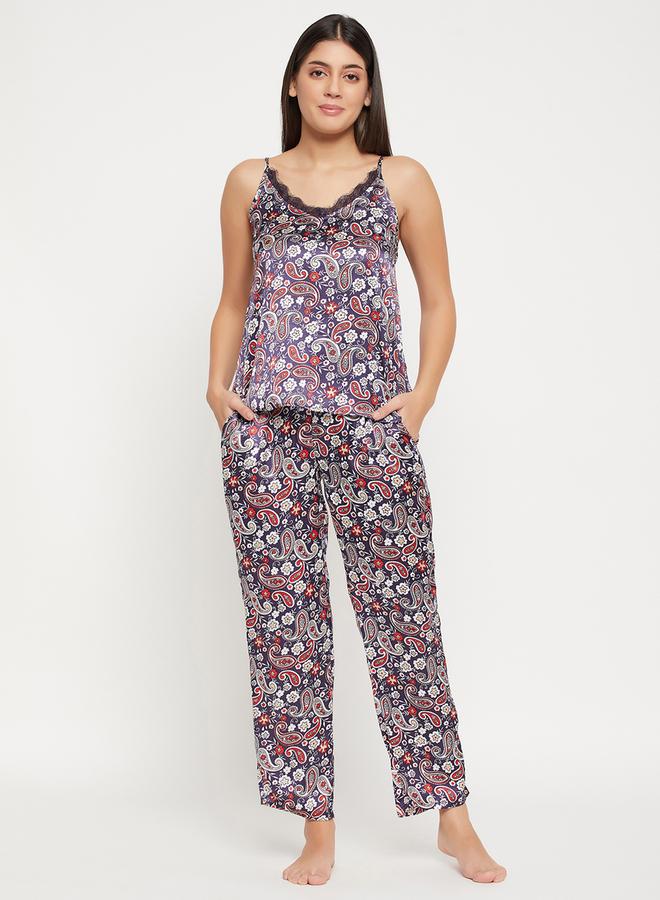 كلوفيا طقم بيجامة كامي ساتان بطبعة بيزلي من كلوفيا - Image 3