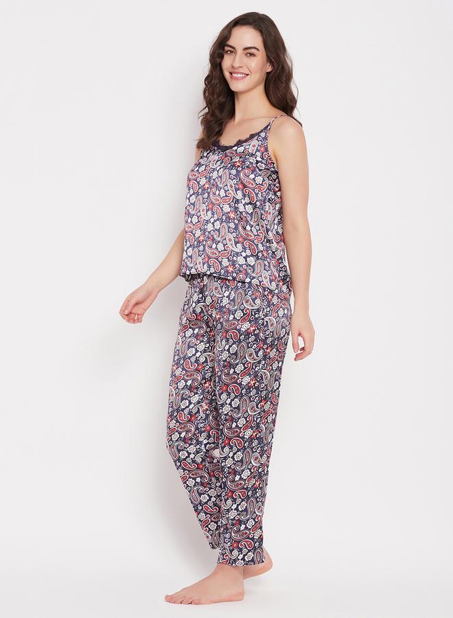 كلوفيا طقم بيجامة كامي ساتان بطبعة بيزلي من كلوفيا - Image 4