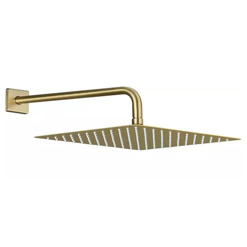 ZAP 3446 Overhead Shower/Stainless Steel Shower Head with Silicone Nozzles Rain Shower Head for Bathroom- (Gold) - Image 1