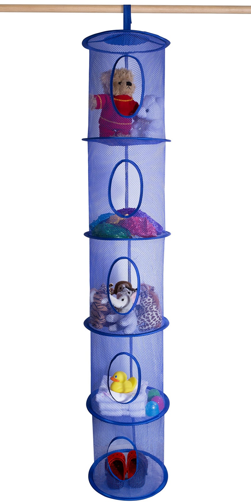 Handy Laundry Handy Laundry 5Shelf Storage Organizer  12 X 59  Hang in Your Childrens Room or Closet  Fun Way to Organize Kids Toys or Store Gloves Hats and Mittens  Attaches Easily to Any Rod Royal Blue 