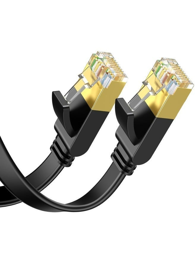 Apluynm Ethernet Cable Cat7 5M Gigabit Network Cord High-Speed Flat 10Gbps Shielded Internet Wire RJ45 Ethernet Cable Patch Compatible for Gaming PS5 PS4 PS3 Xbox Laptop Modem Router Computer - Image 2