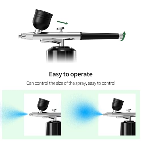 CBVCBV Airbrush Kit with Compressor Portable Airbrush Kit 48PSI High-Pressure Non-Clogging Air Brush Set Cordless Rechargeable with 0.3mm Nozzle and Cleaning Brush for Painting,Nail Art, Makeup (black) - Image 4