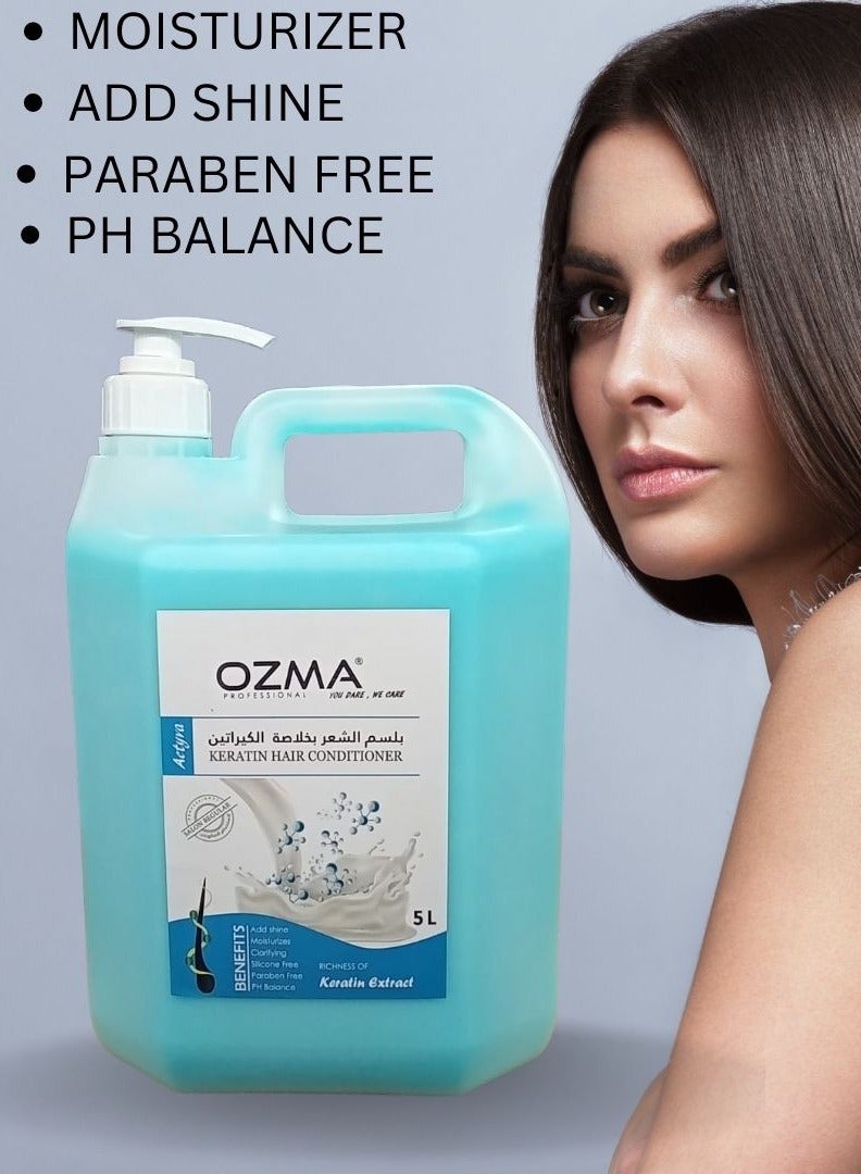 Ozma Professional بلسم أوزما المرطب للشعر. تركيبة مطورة. منشط- لكل أنواع الشعر. بخلاصة الكيراتين 5 ليتر - Image 2