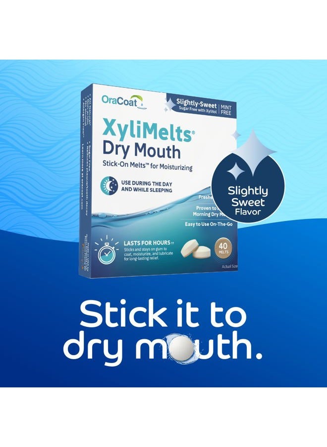 Oracoat XyliMelts for Dry Mouth Night Time or Day - Moisturizing Dry Mouth Adhering Discs, Sugar Free with Xylitol, 40 Count, Slightly-Sweet Flavor, 8-Hour Relief - Image 4