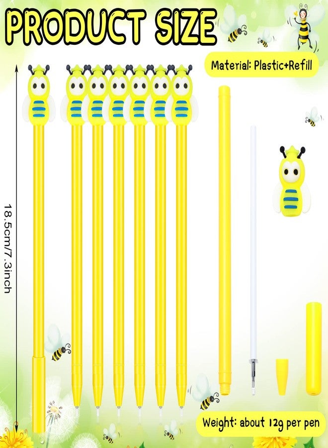 Fainne 60 Pcs Bee Pens Bulk Bees Black Ink Gel Pens for Kids School Supplies Classroom Cute Cartoon Pens Fine Point Roller Marker Pens for Bee Party Favors Gifts Teachers Students Friends 0.5mm - Image 5