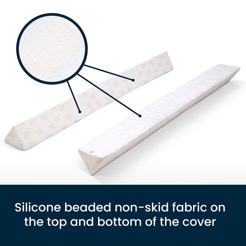 Delta CHILDREN Serta Perfect Sleeper Extra Long Foam Bedrail - Guardrail for Toddlers & Kids with Water-Resistant, Non-Slip & Machine Washable Cover - 2pk, White - Image 5