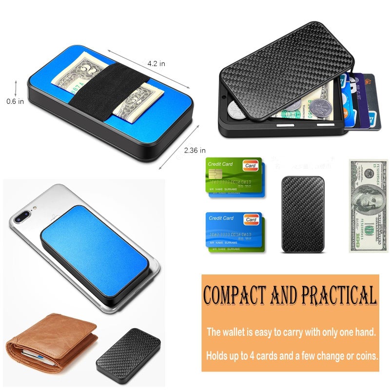 SOLARAE Slim Wallet for Men, Pop-up Wallet RFID Blocking Mens Wallet Bussiness Card Holder for Men Carbon Fiber Front Pocket Minimalist Wallet (Carbon Fiber) - Image 4