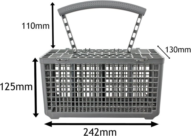 Spares2go Dishwasher Cutlery Basket Cage Lid & Removable Handle (235 x 242 x 130mm) - Image 3