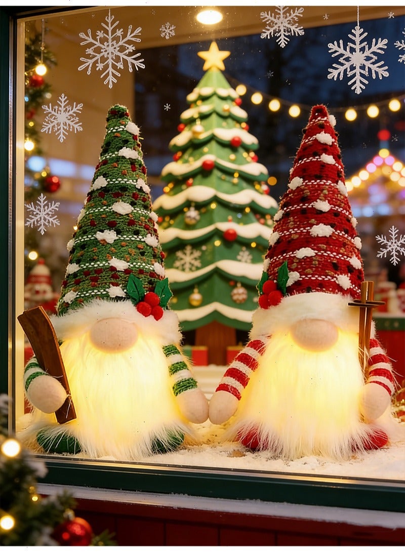 Yoawllty Gnome Christmas Decorations -Light Up Christmas Gnomes Plush Doll Ornaments Glitter Sequins Swedish Hat Leprechaun Dwarf Gift Home Table Decor - Image 1