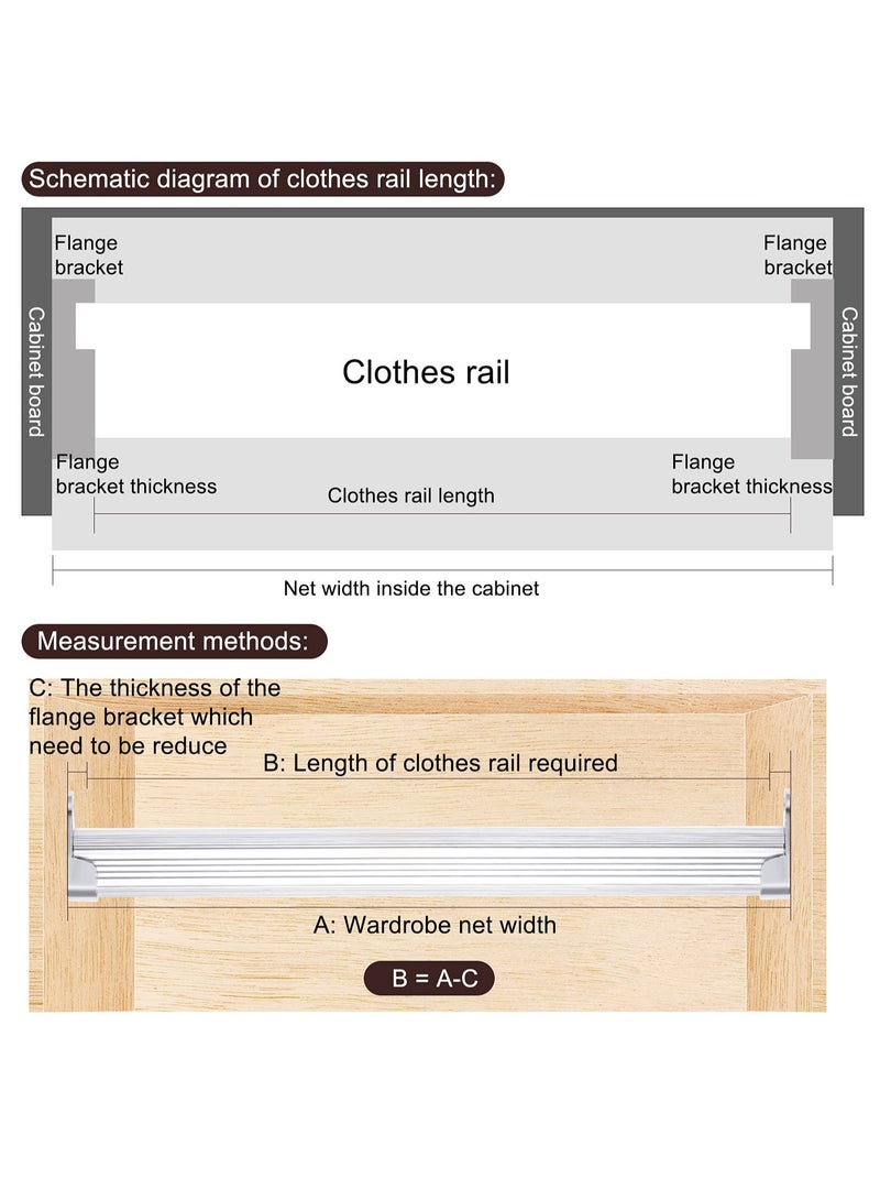 SOLARAE 6 Pcs Oval Wardrobe Hanging Rails Fittings, Wardrobe Pole Fittings, Wardrobe Rod Bracket Bracket for Wardrobe Shower Curtain Closet Curtain Wardrobe Closet, Polished Chrome Finish - Image 4