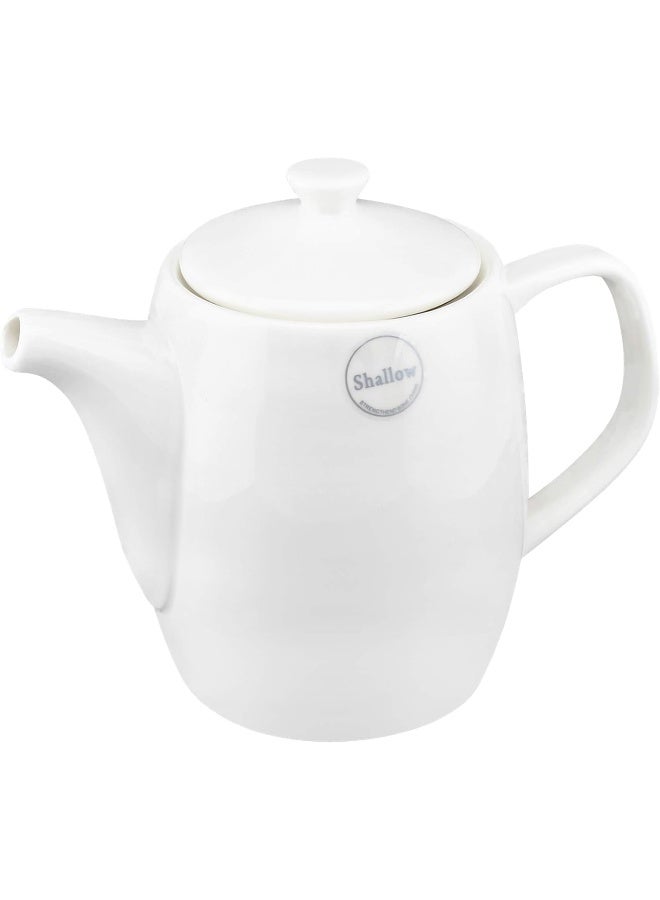 Shallow إبريق شاي ضيافة من البورسلين العظمي مع غطاء، 603 مل - Image 3