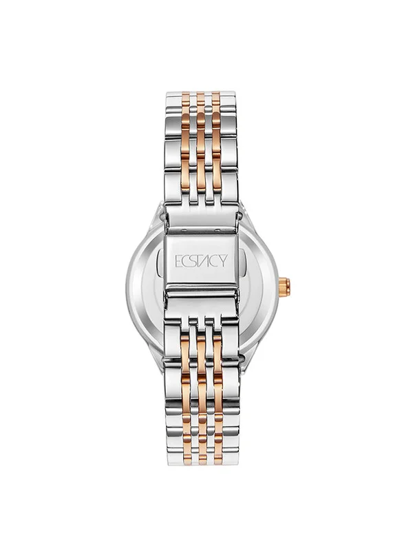 إكستاسي Ecstacy E23517-KBKS Women Analog Display Watch & Stainless Steel Strap Two Tone Rose Gold